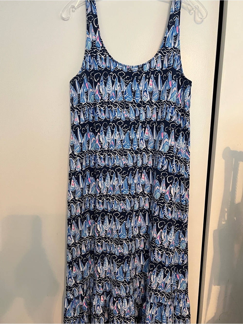 Lilly Pulitzer Martins Midi Dress in the Low Tide Navy Sails and Stripes